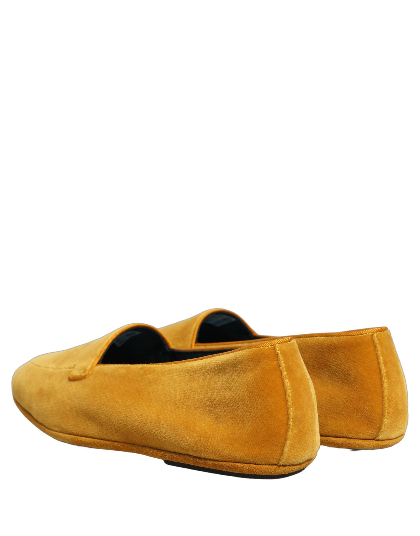 Dolce & Gabbana Yellow Velvet Slip On Men Dress Loafers Shoes Curated Luxury Accessories by Orvyn