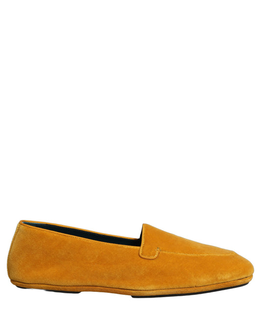 Dolce & Gabbana Yellow Velvet Slip On Men Dress Loafers Shoes Curated Luxury Accessories by Orvyn