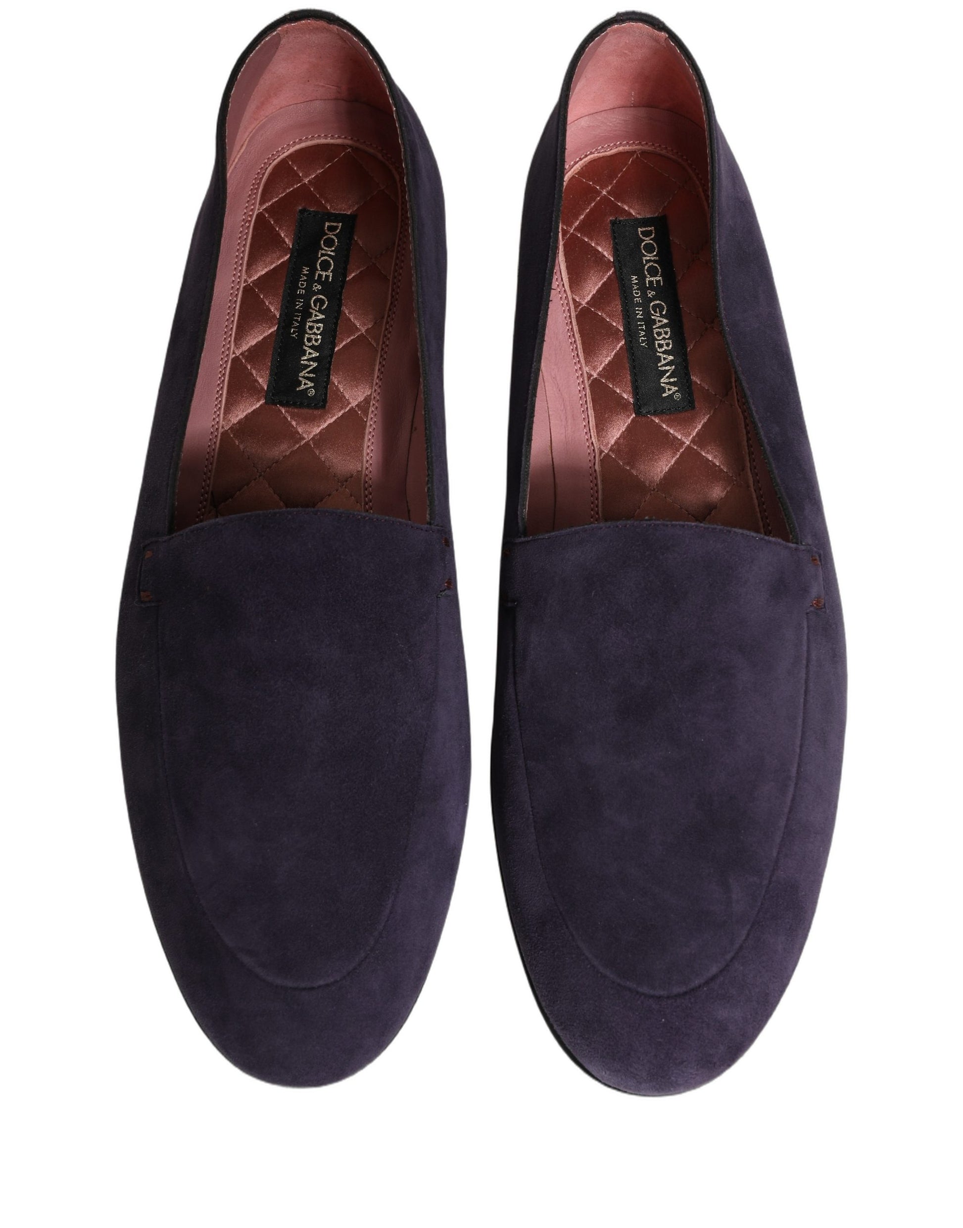 Dolce & Gabbana Violet Velvet Slip On Men Flats Loafers Shoes Curated Luxury Accessories by Orvyn