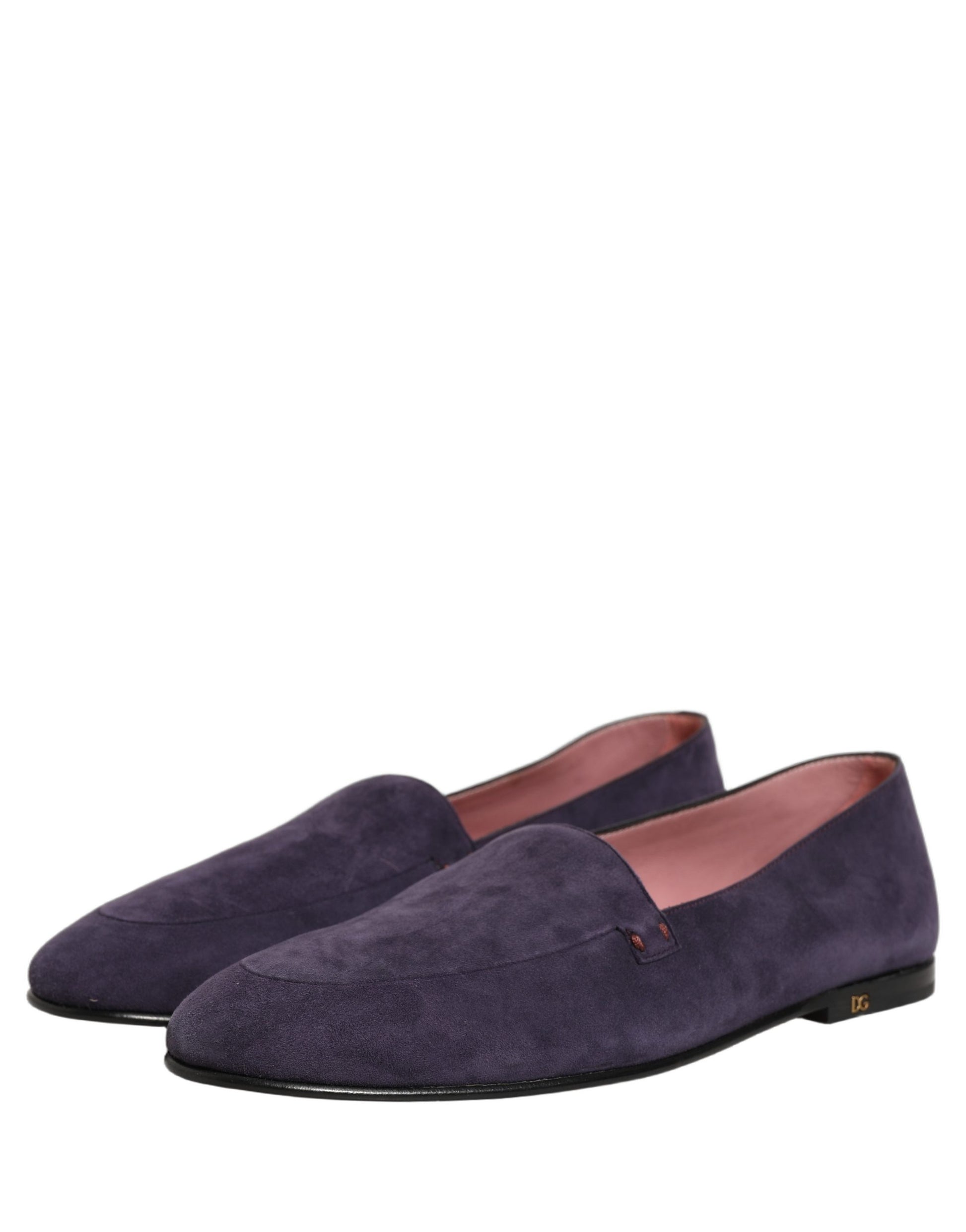 Dolce & Gabbana Violet Velvet Slip On Men Flats Loafers Shoes Curated Luxury Accessories by Orvyn