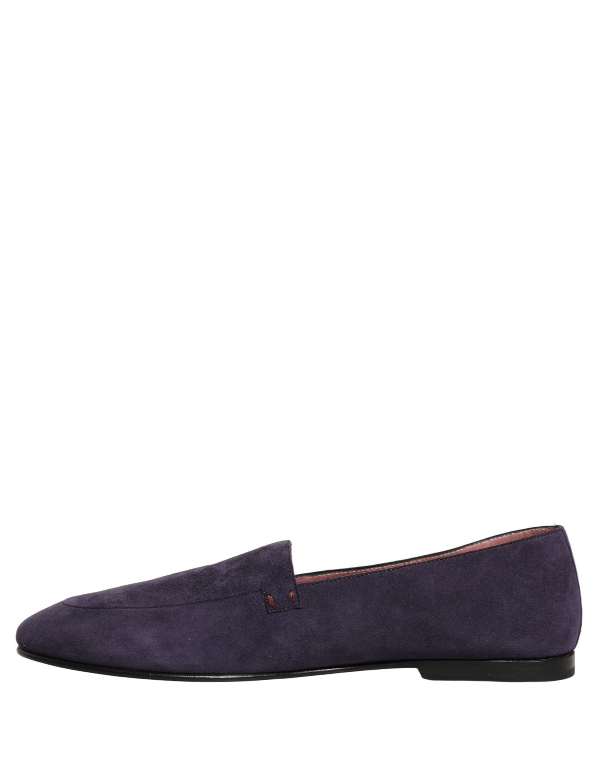 Dolce & Gabbana Violet Velvet Slip On Men Flats Loafers Shoes Curated Luxury Accessories by Orvyn