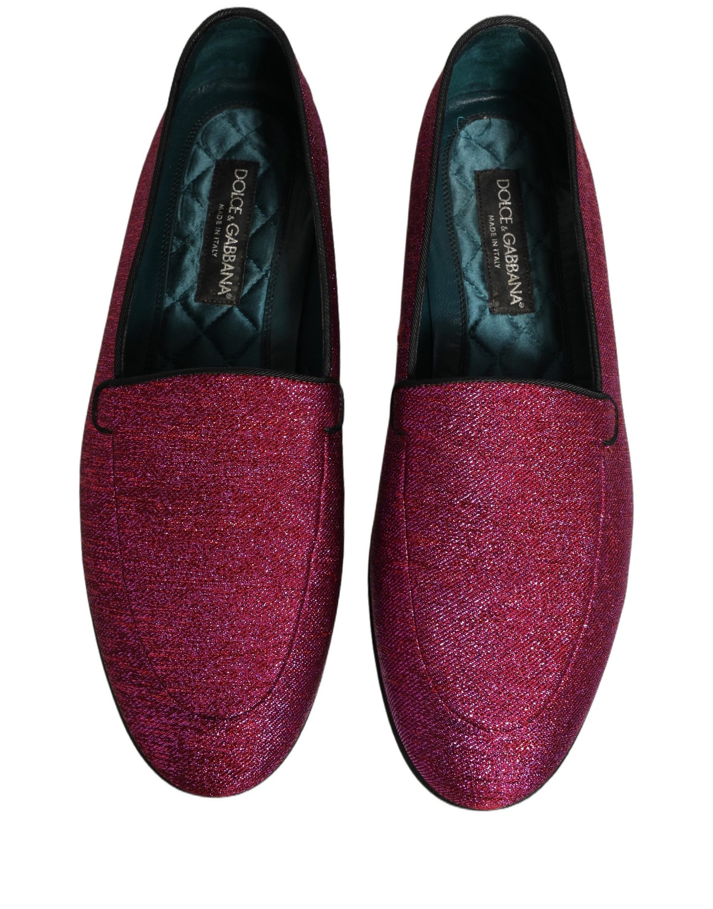 Dolce & Gabbana Pink Glitter Lurex Logo Dress Loafers Shoes Curated Luxury Accessories by Orvyn