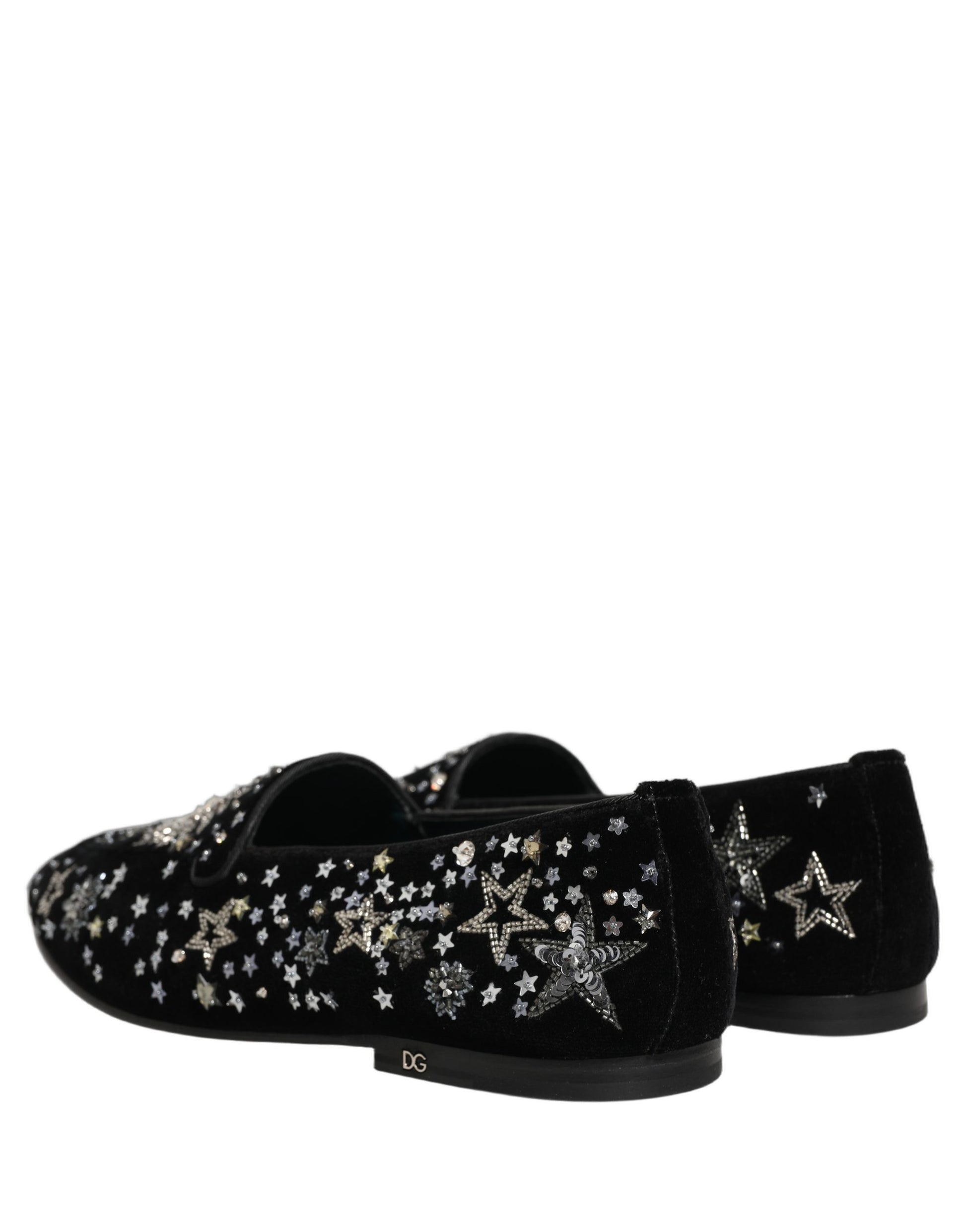 Dolce & Gabbana Black Crystal Embellished Dress Loafers Shoes Curated Luxury Accessories by Orvyn