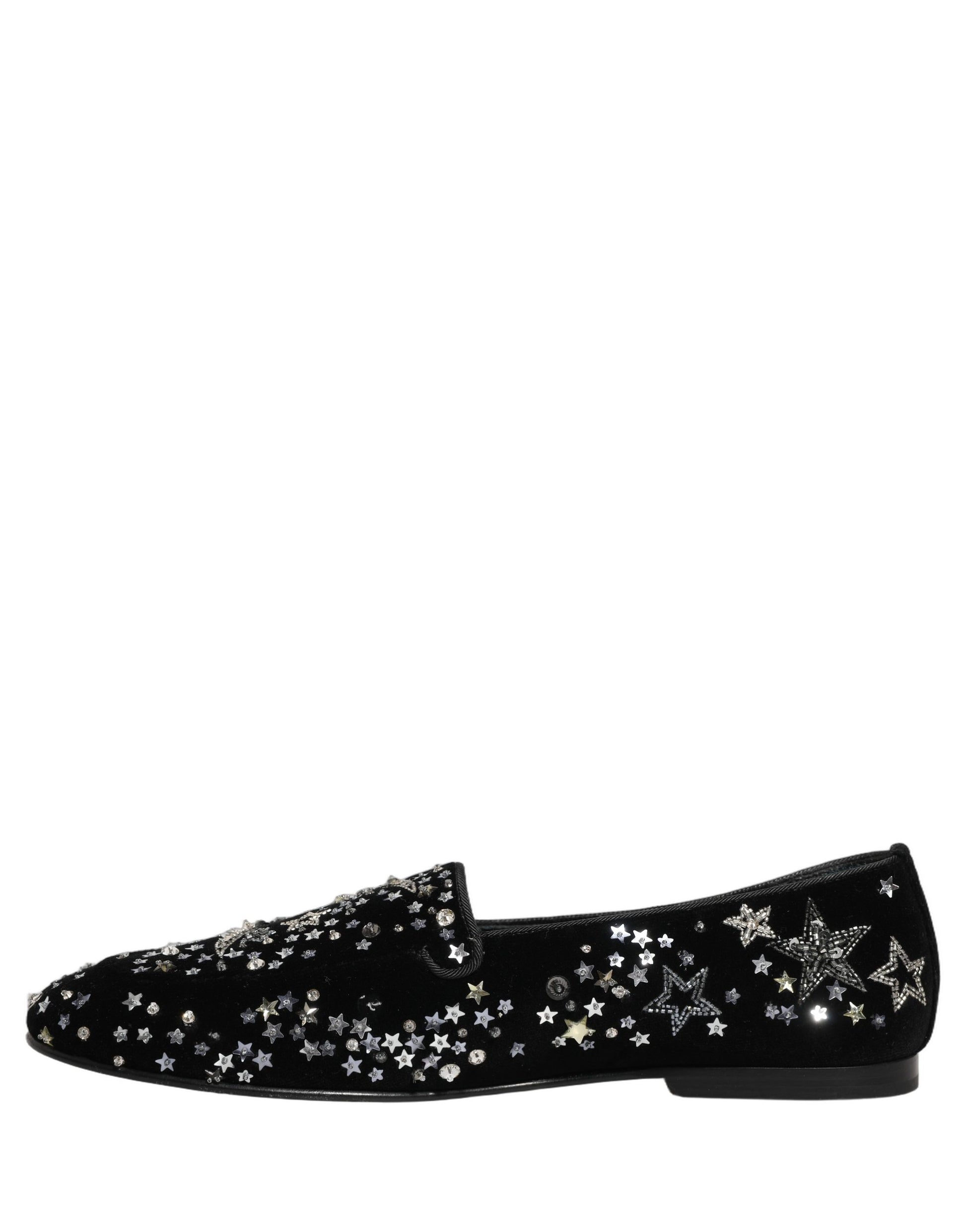 Dolce & Gabbana Black Crystal Embellished Dress Loafers Shoes Curated Luxury Accessories by Orvyn