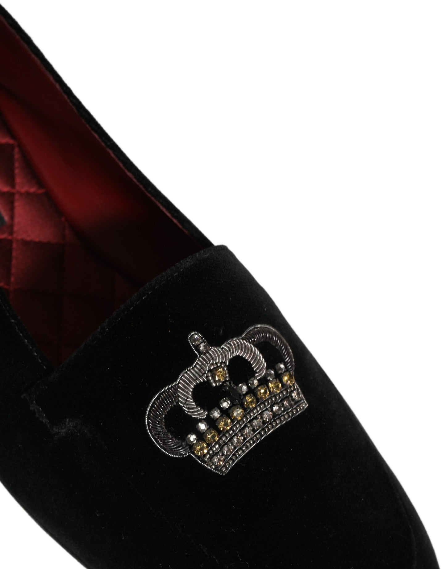 Dolce & Gabbana Black Crown Embellished Dress Loafers Shoes Curated Luxury Accessories by Orvyn