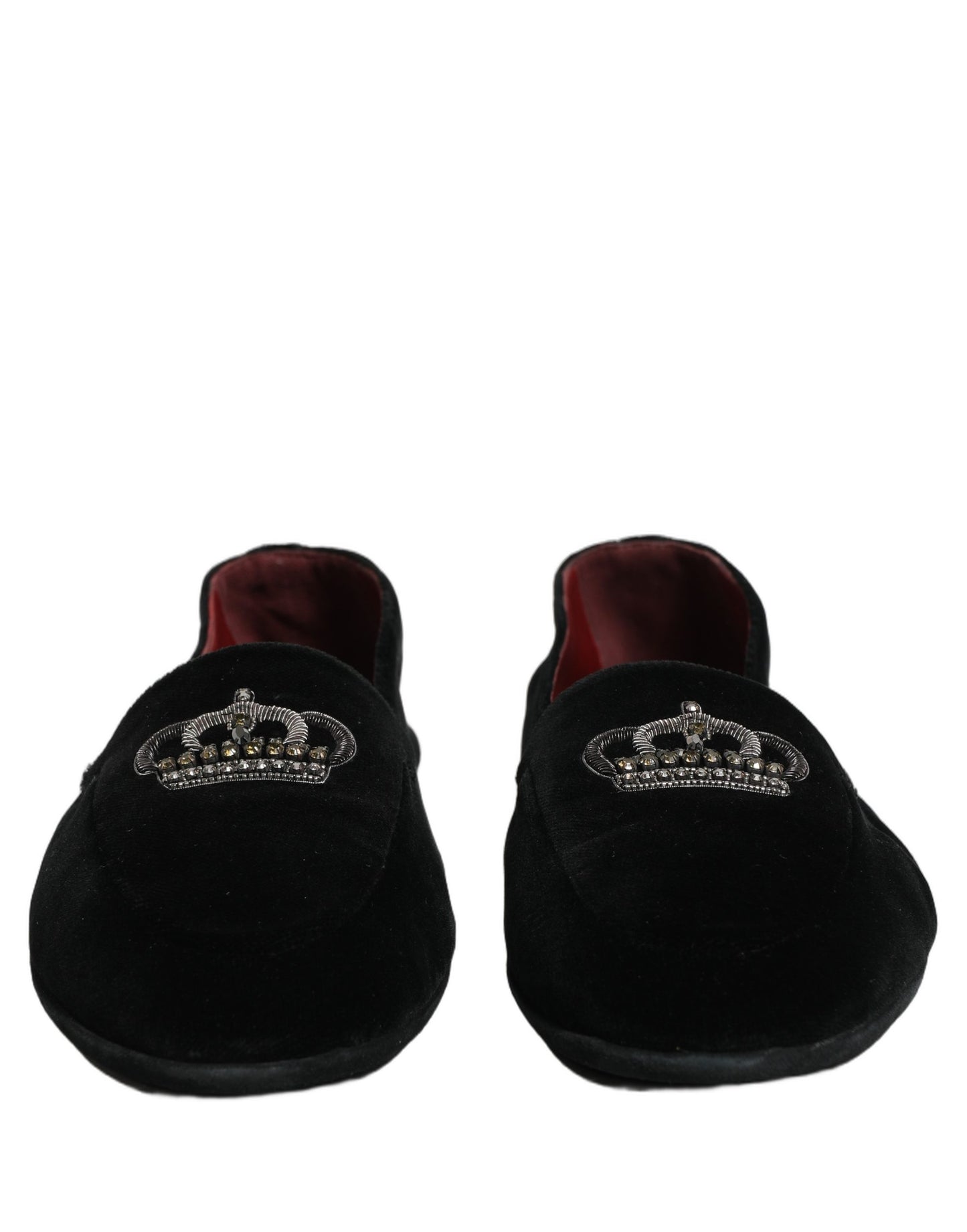 Dolce & Gabbana Black Crown Embellished Dress Loafers Shoes Curated Luxury Accessories by Orvyn