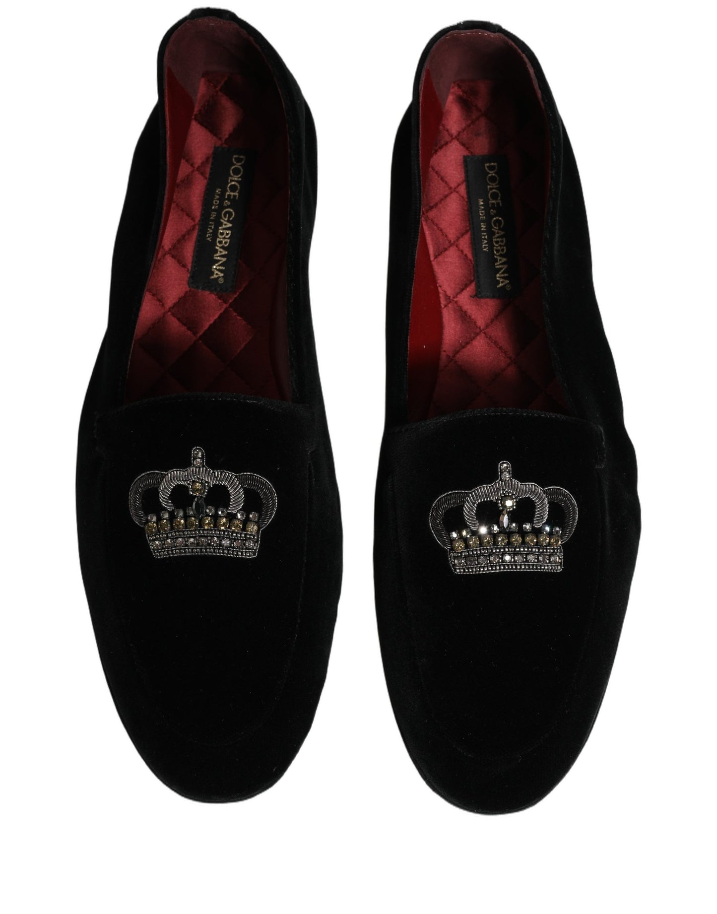 Dolce & Gabbana Black Crown Embellished Dress Loafers Shoes Curated Luxury Accessories by Orvyn