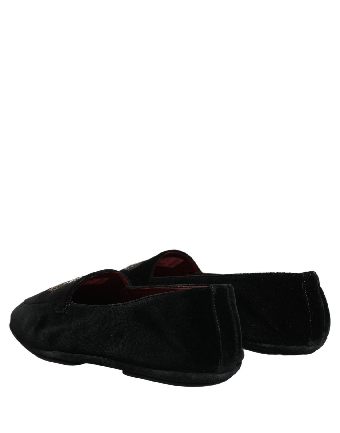 Dolce & Gabbana Black Crown Embellished Dress Loafers Shoes Curated Luxury Accessories by Orvyn