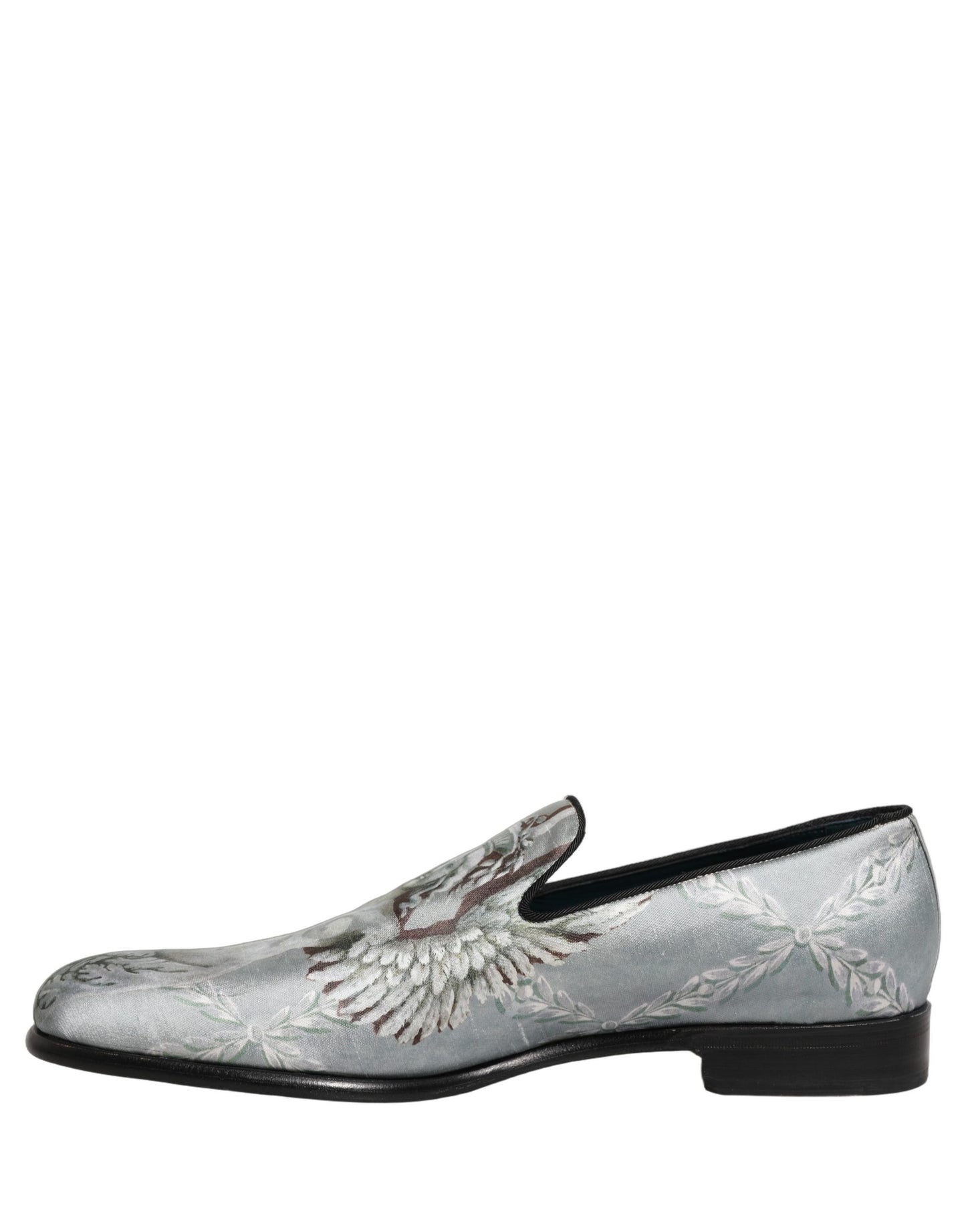 Dolce & Gabbana Gray Baroque Angel Velvet Men Loafers Shoes Curated Luxury Accessories by Orvyn