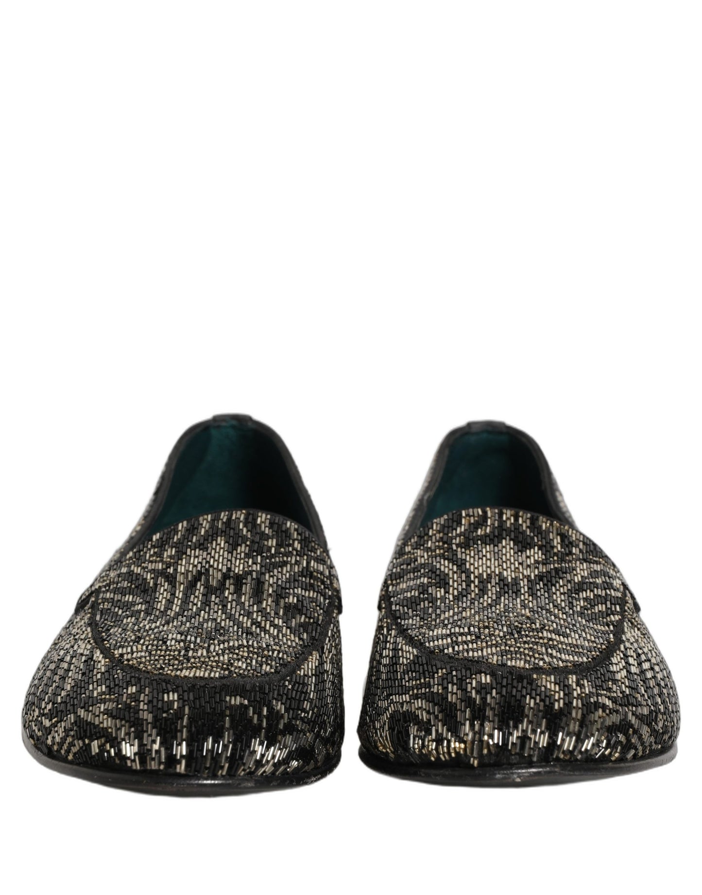 Dolce & Gabbana Black Silver Embellished Dress Loafers Shoes Curated Luxury Accessories by Orvyn