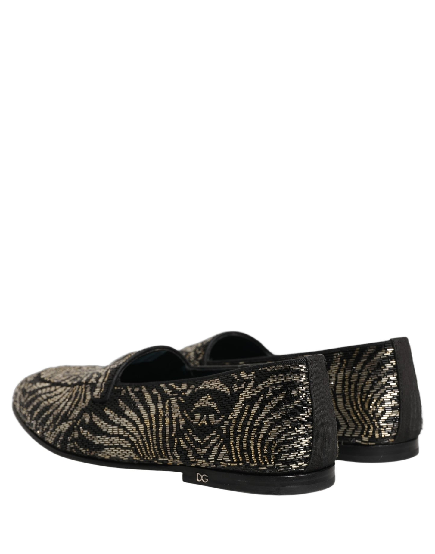 Dolce & Gabbana Black Silver Embellished Dress Loafers Shoes Curated Luxury Accessories by Orvyn