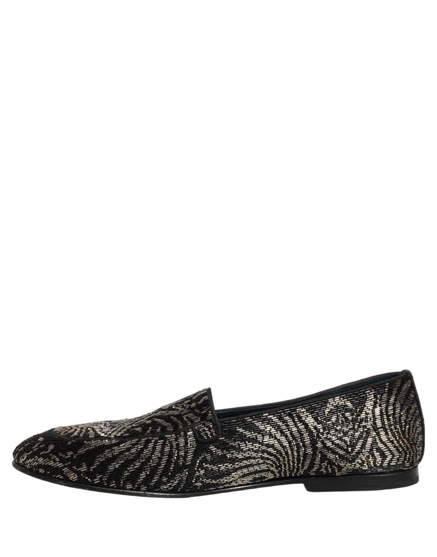 Dolce & Gabbana Black Silver Embellished Dress Loafers Shoes Curated Luxury Accessories by Orvyn