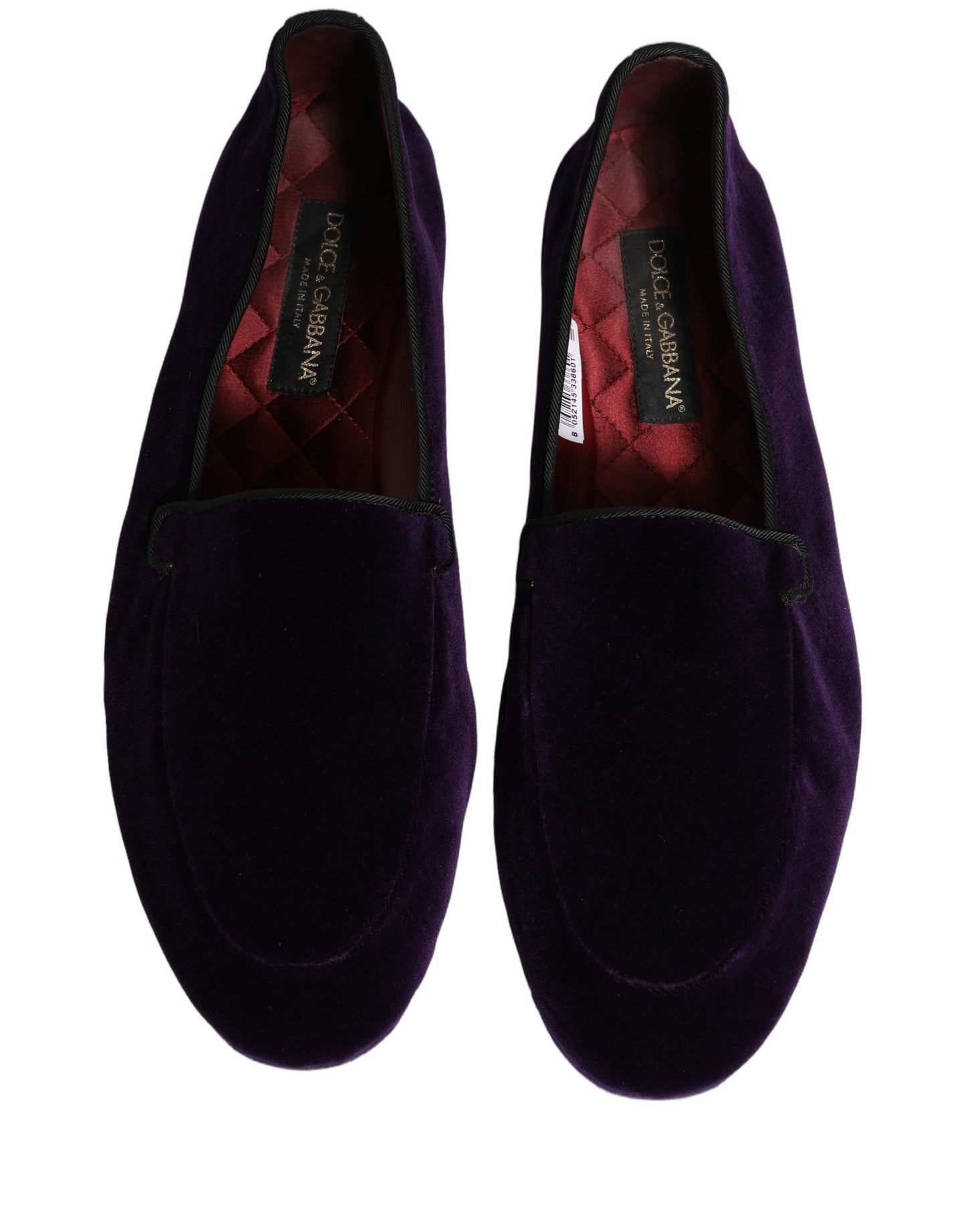 Dolce & Gabbana Violet Velvet Slip On Men Flats Loafers Shoes Curated Luxury Accessories by Orvyn