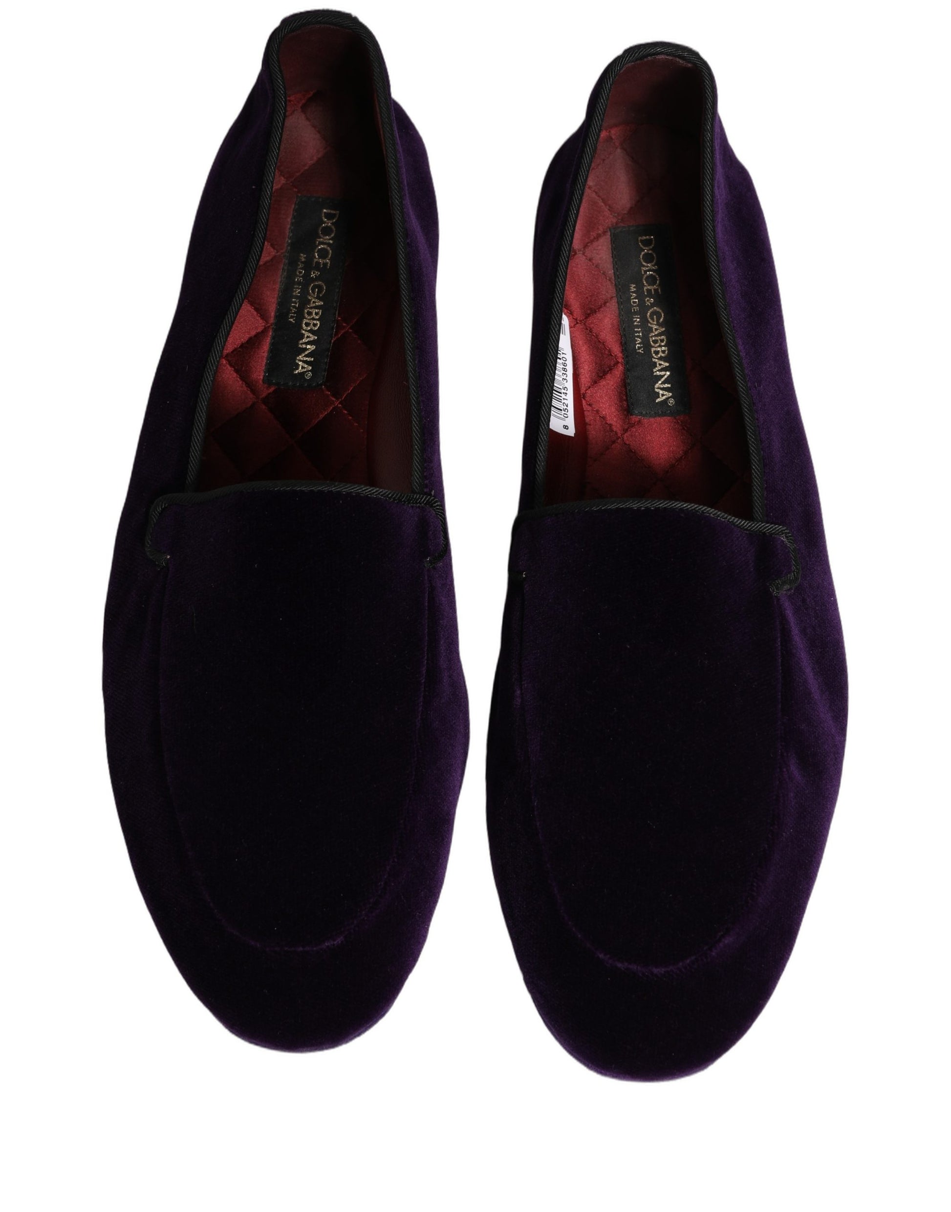 Dolce & Gabbana Violet Velvet Slip On Men Flats Loafers Shoes Curated Luxury Accessories by Orvyn