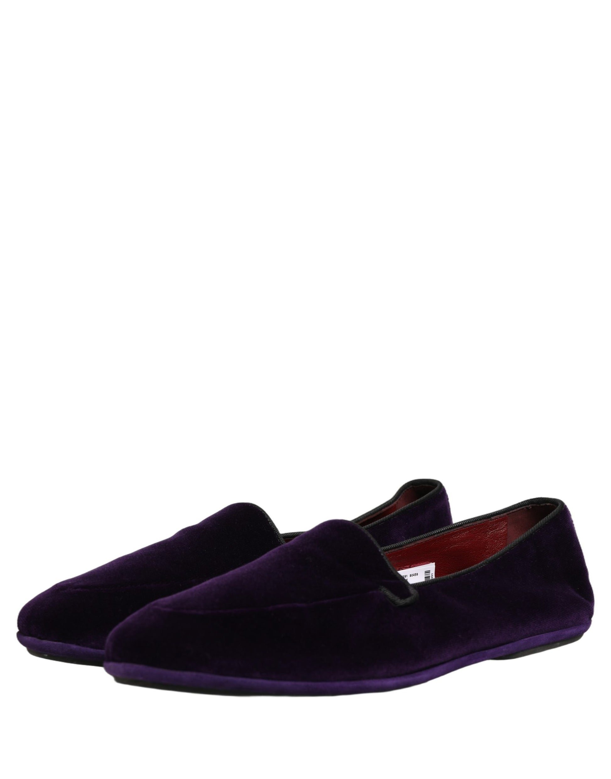 Dolce & Gabbana Violet Velvet Slip On Men Flats Loafers Shoes Curated Luxury Accessories by Orvyn