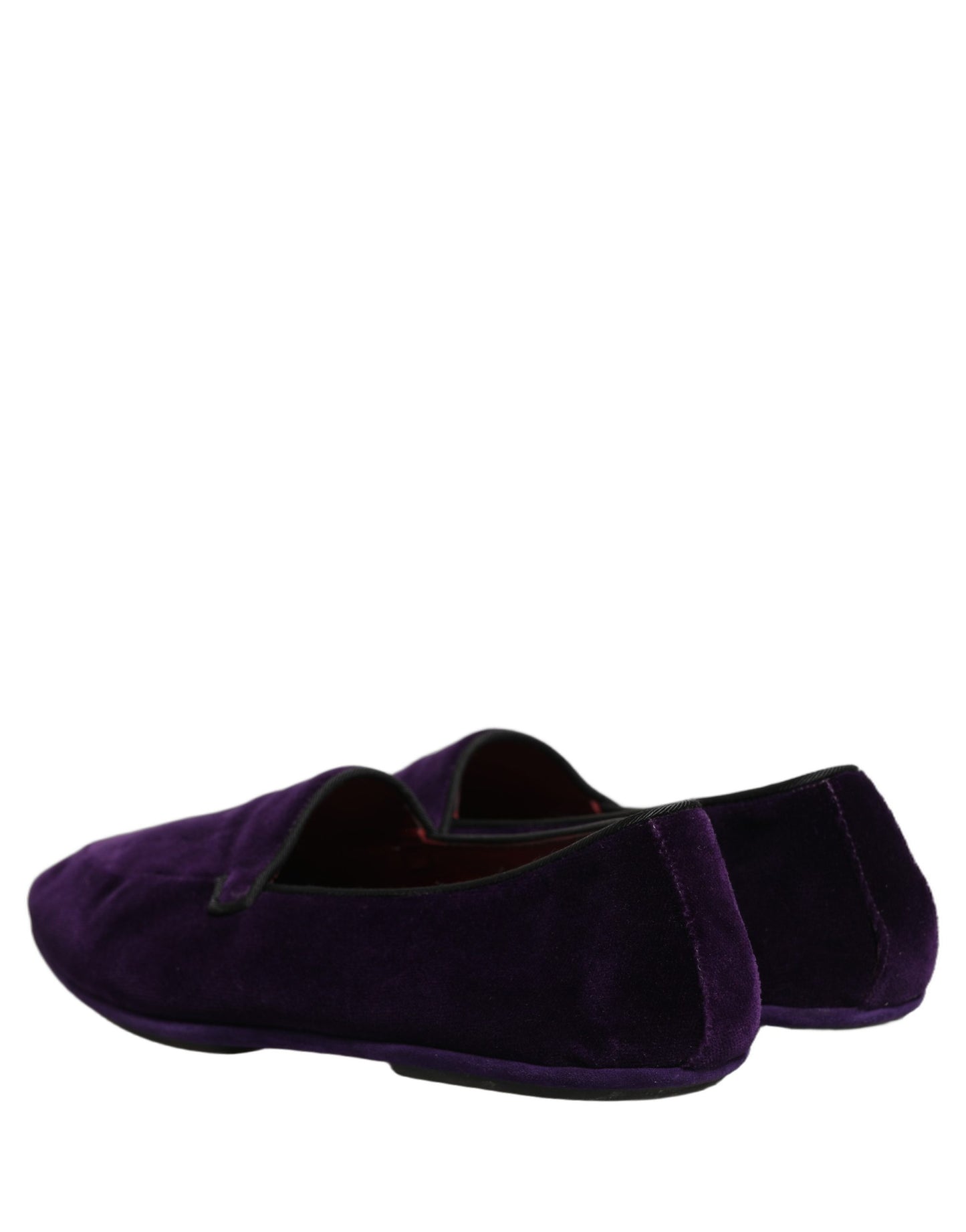 Dolce & Gabbana Violet Velvet Slip On Men Flats Loafers Shoes Curated Luxury Accessories by Orvyn