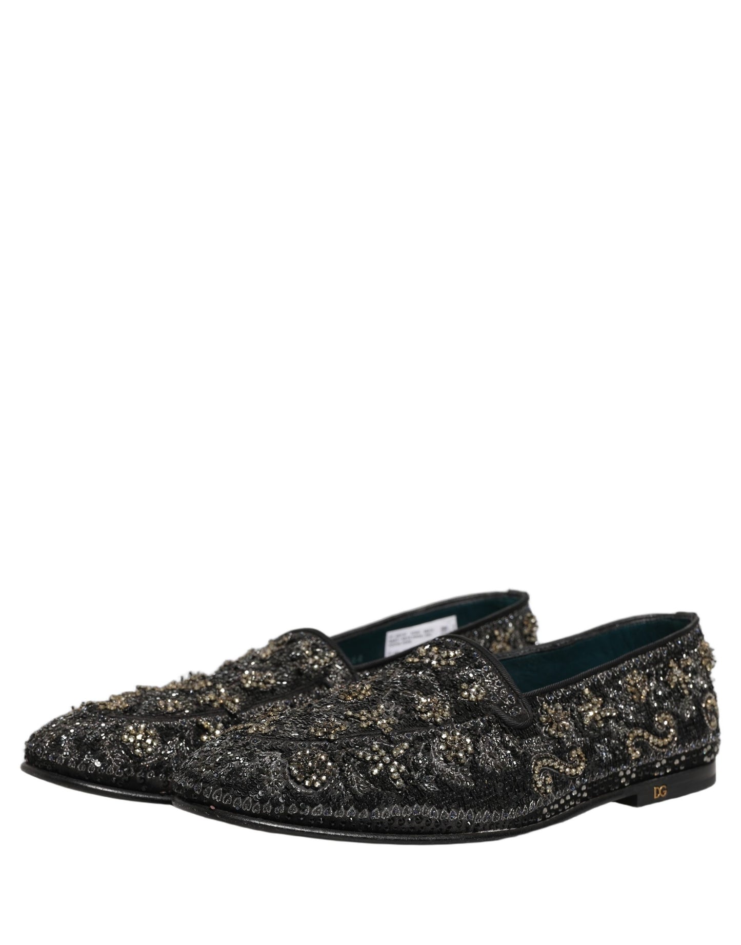 Dolce & Gabbana Black Rhinestone Embellished Loafers Shoes Curated Luxury Accessories by Orvyn