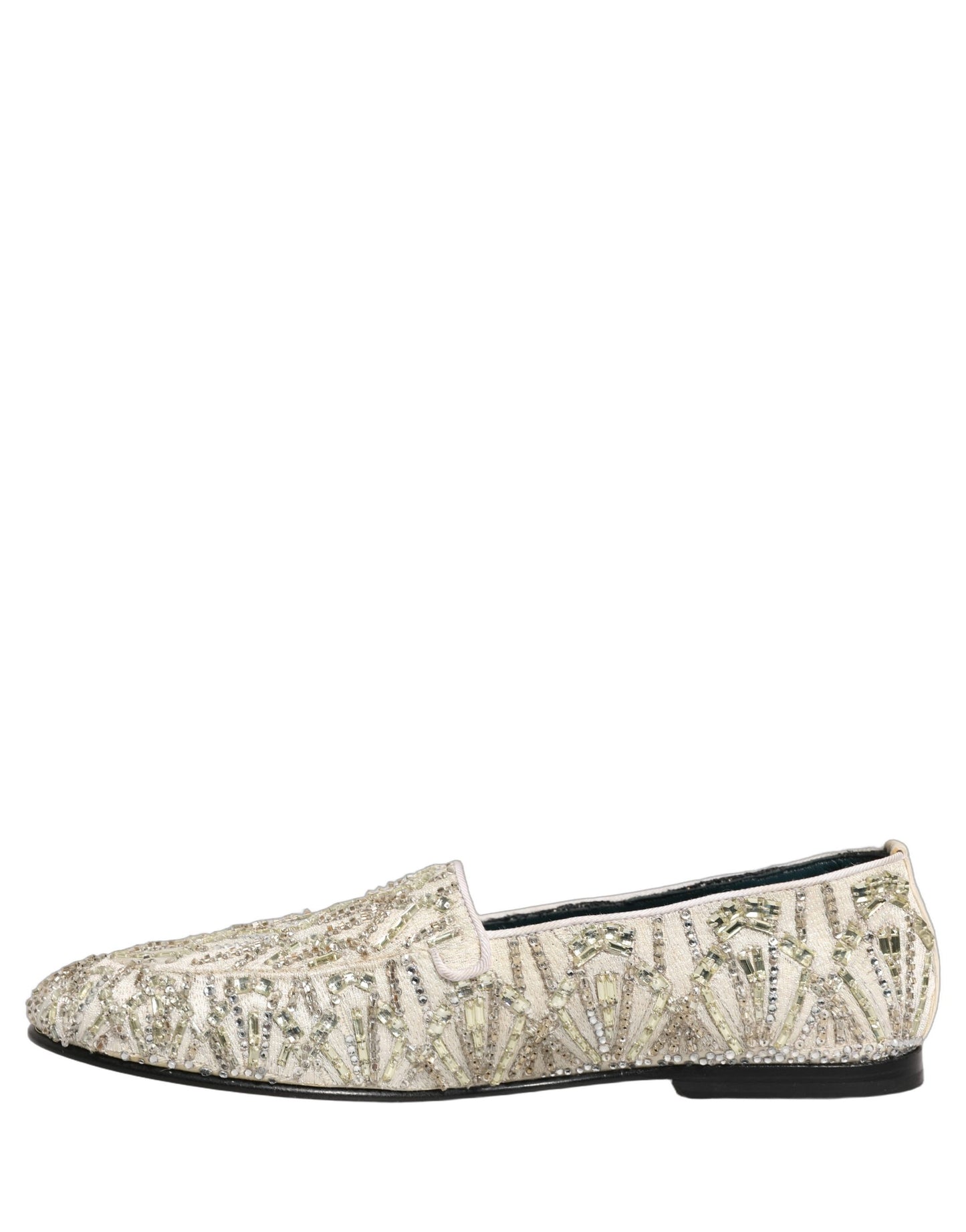 Dolce & Gabbana White Velvet Embroidered Dress Loafers Shoes Curated Luxury Accessories by Orvyn
