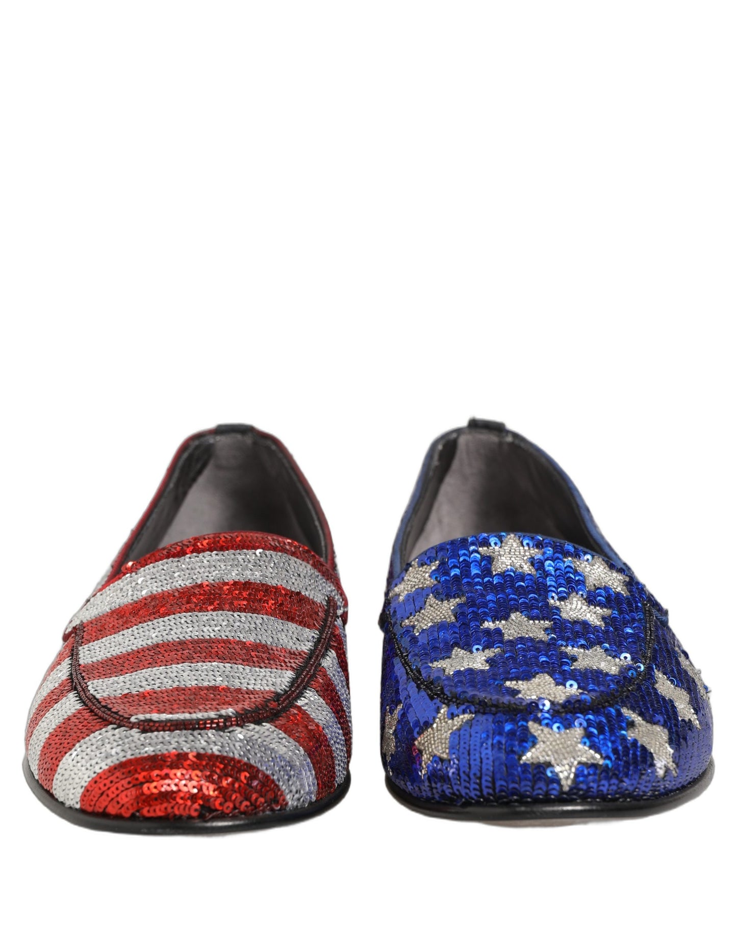 Dolce & Gabbana Multicolor Flag Sequin Dress Loafers Shoes Curated Luxury Accessories by Orvyn