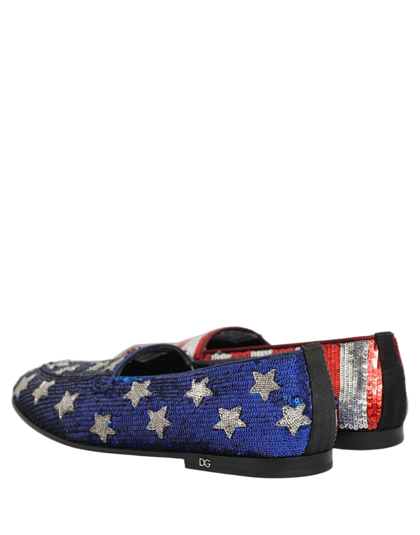 Dolce & Gabbana Multicolor Flag Sequin Dress Loafers Shoes Curated Luxury Accessories by Orvyn