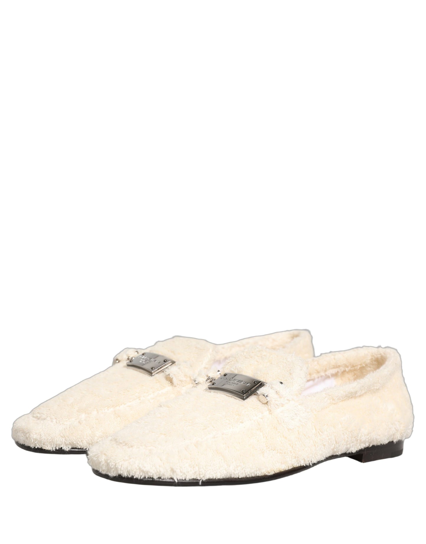 Dolce & Gabbana White Fur Shearling Men Dress Loafers Shoes Curated Luxury Accessories by Orvyn