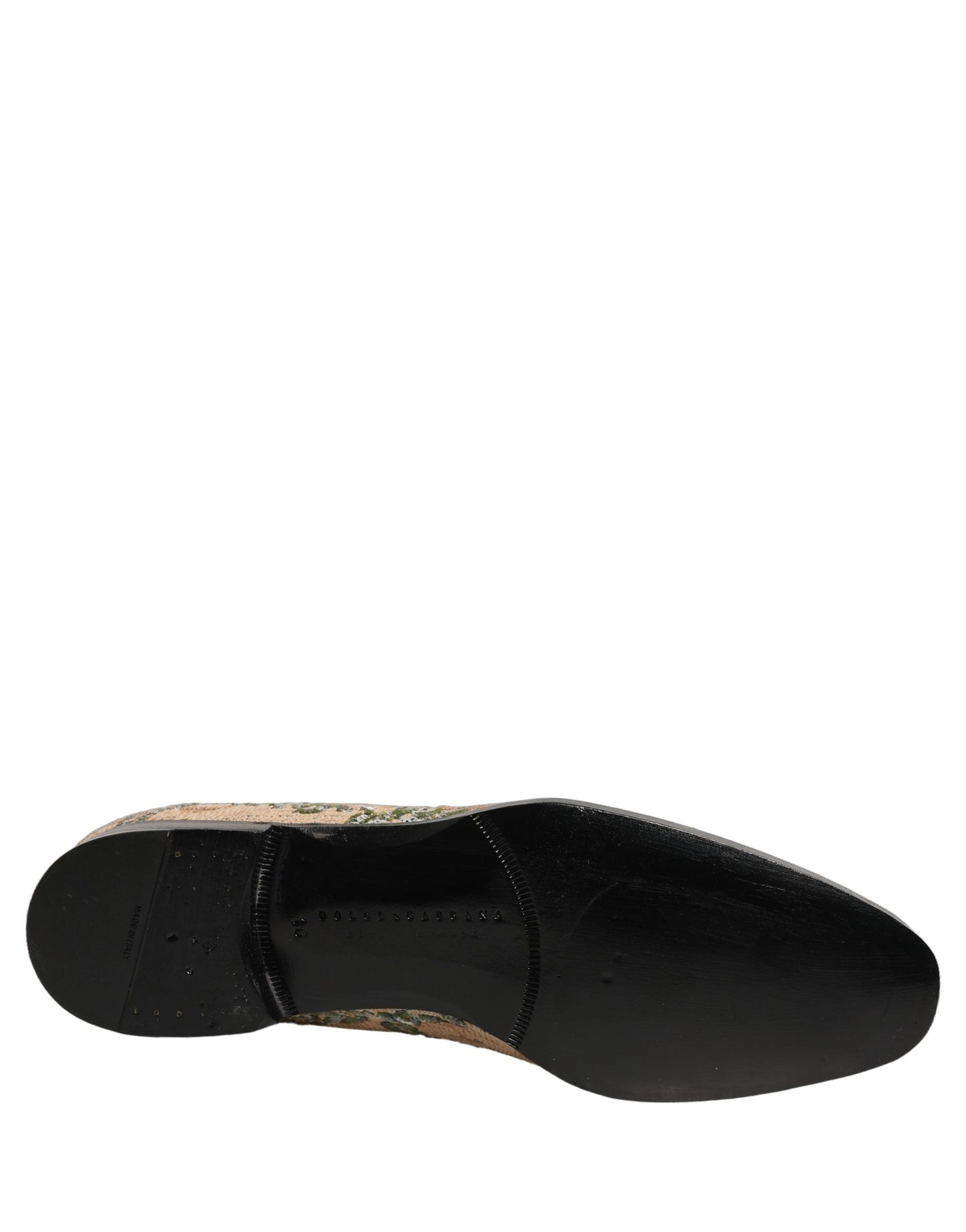 Dolce & Gabbana Beige Sequin Embroidery Dress Loafers Shoes Curated Luxury Accessories by Orvyn