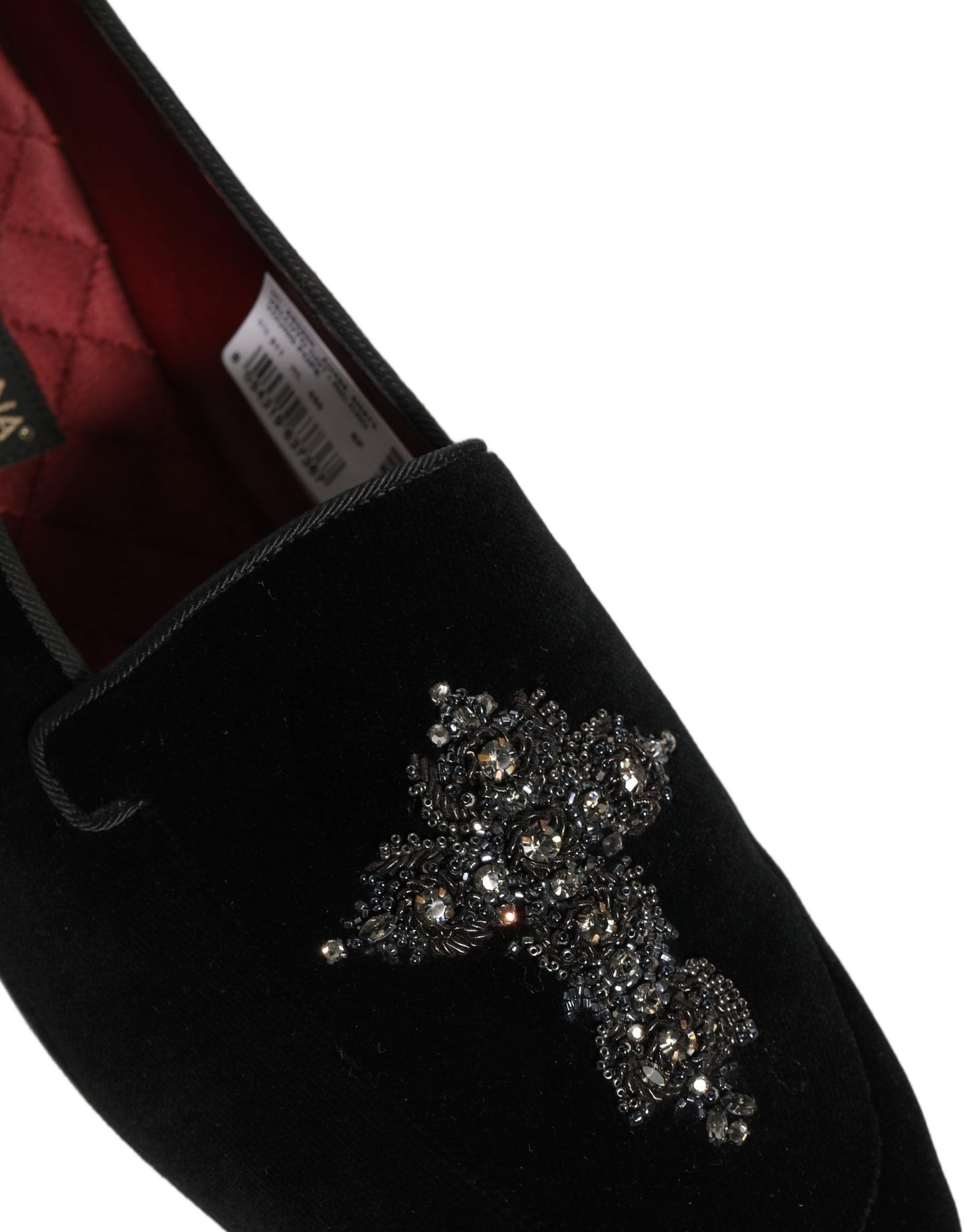 Dolce & Gabbana Black Suede Embellished Dress Loafers Shoes Curated Luxury Accessories by Orvyn