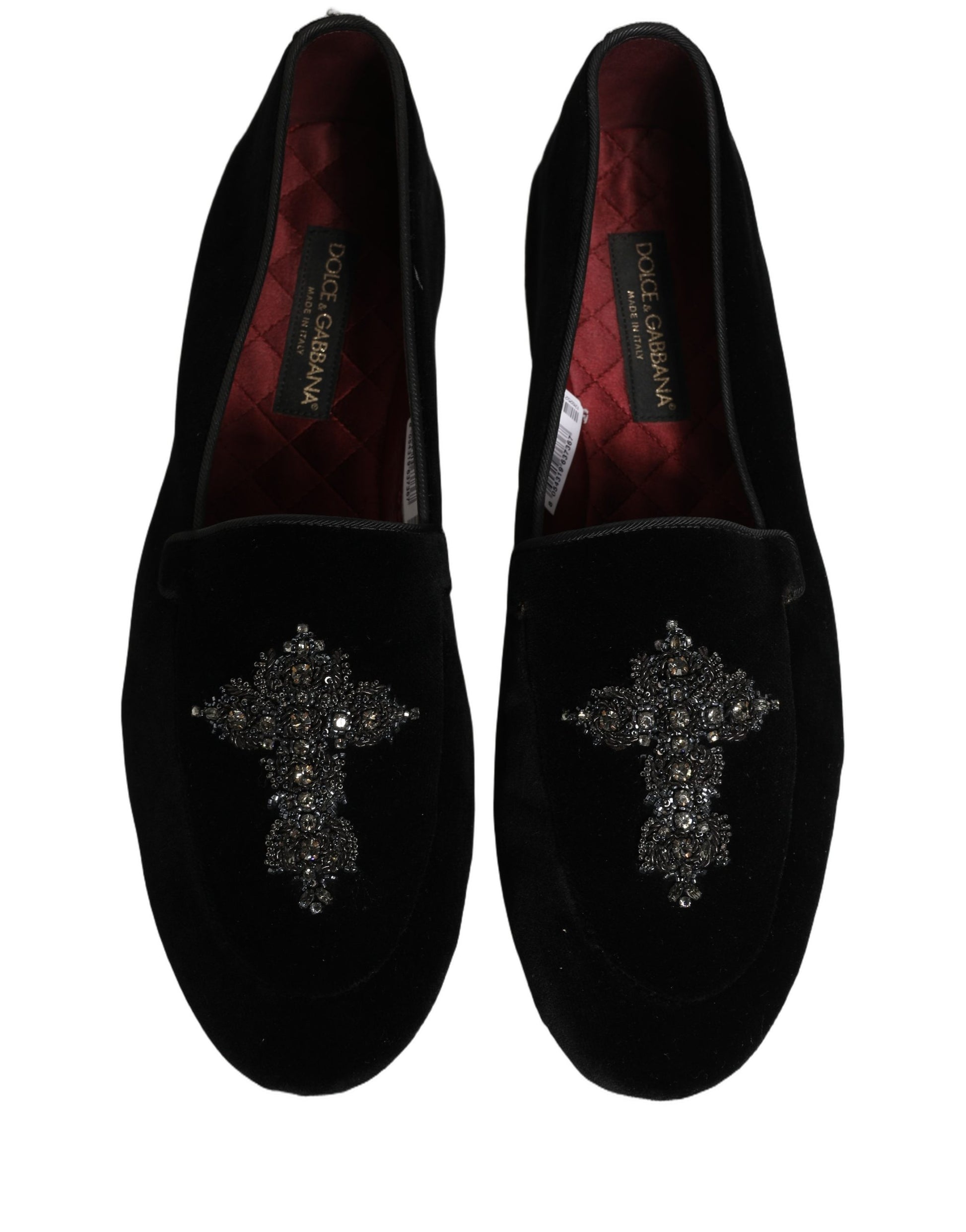 Dolce & Gabbana Black Suede Embellished Dress Loafers Shoes Curated Luxury Accessories by Orvyn