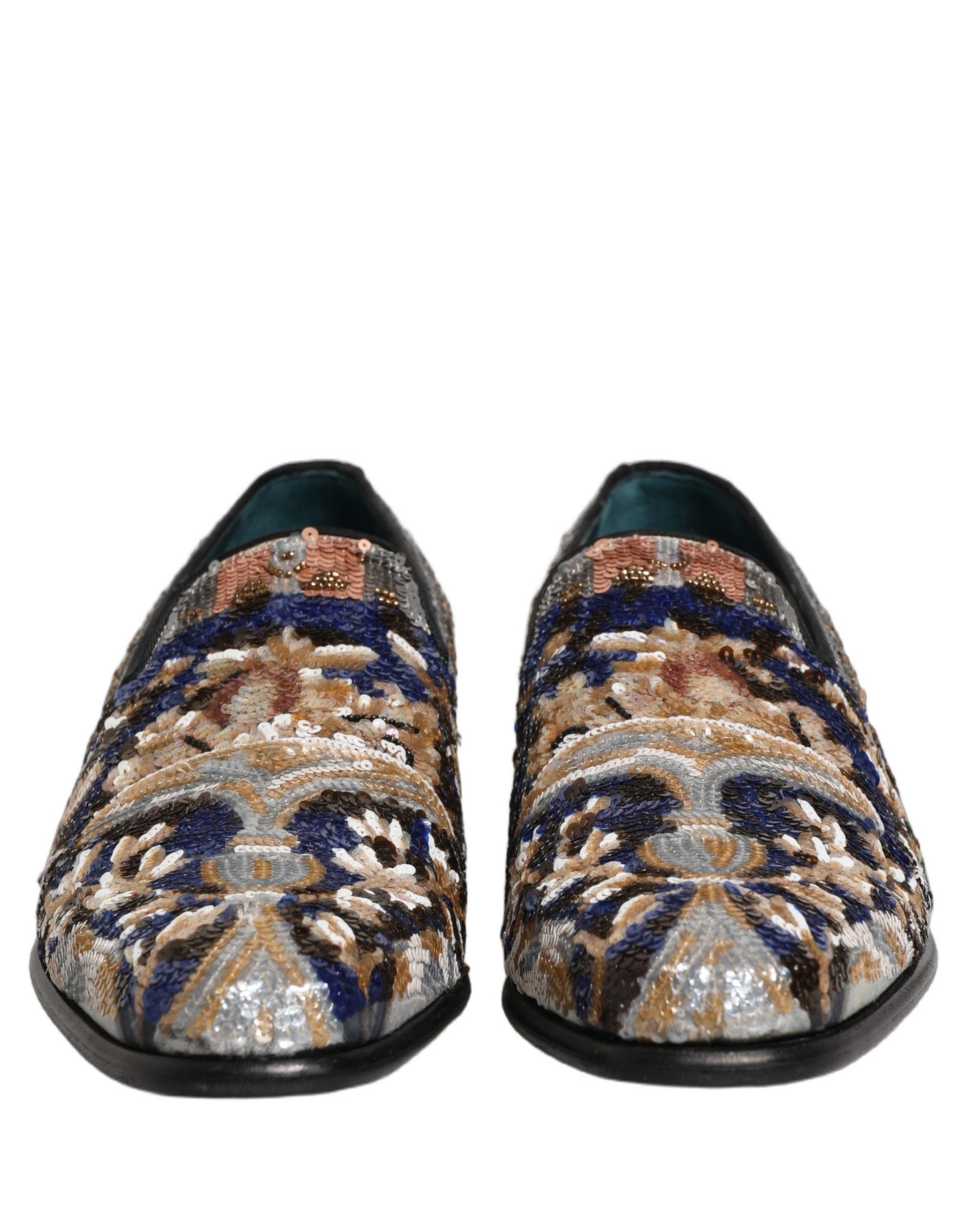 Dolce & Gabbana Multicolor Embroidered Sequin Loafers Shoes Curated Luxury Accessories by Orvyn