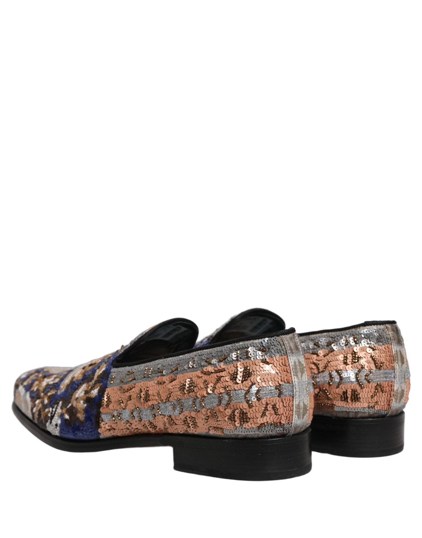 Dolce & Gabbana Multicolor Embroidered Sequin Loafers Shoes Curated Luxury Accessories by Orvyn