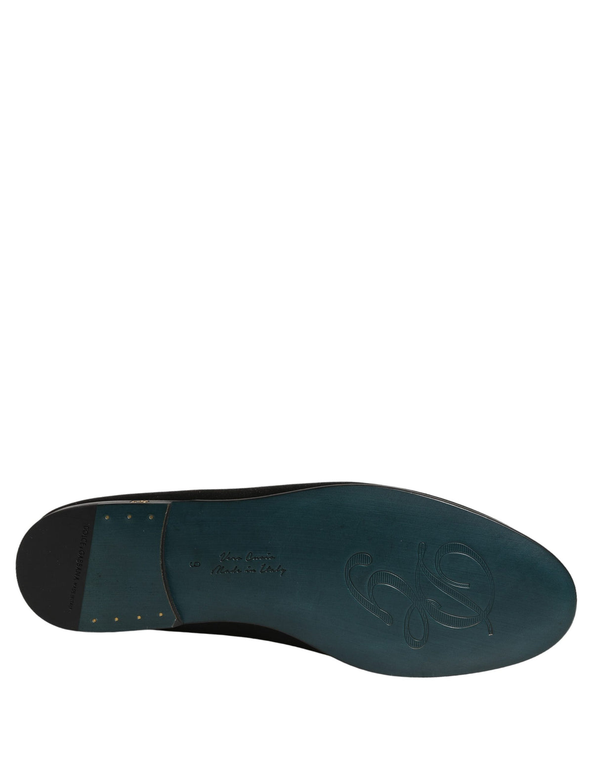Dolce & Gabbana Black Satin Logo Slip On Flats Loafers Shoes schwarz