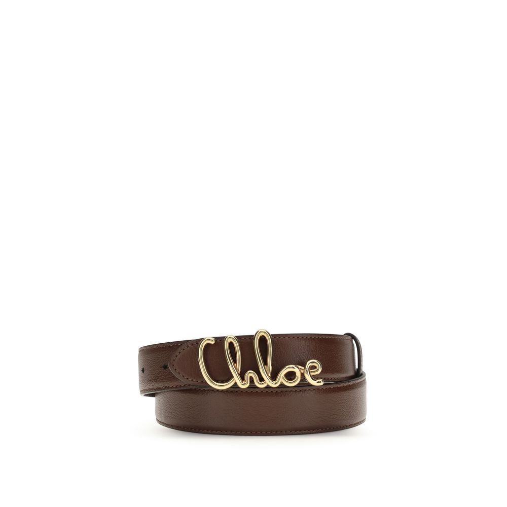 Chloé Brown Calf Leather Bos Taurus Regular Belt Curated Luxury Accessories by Orvyn