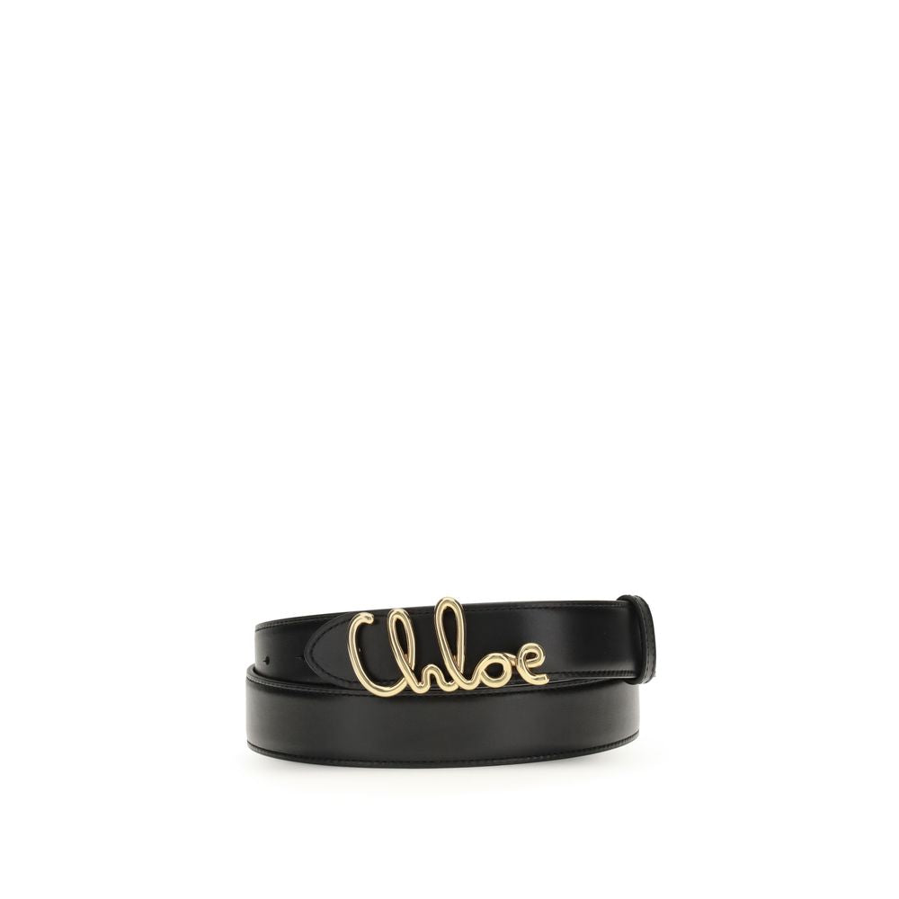 Chloé Black Calf Leather Bos Taurus Belt Curated Luxury Accessories by Orvyn