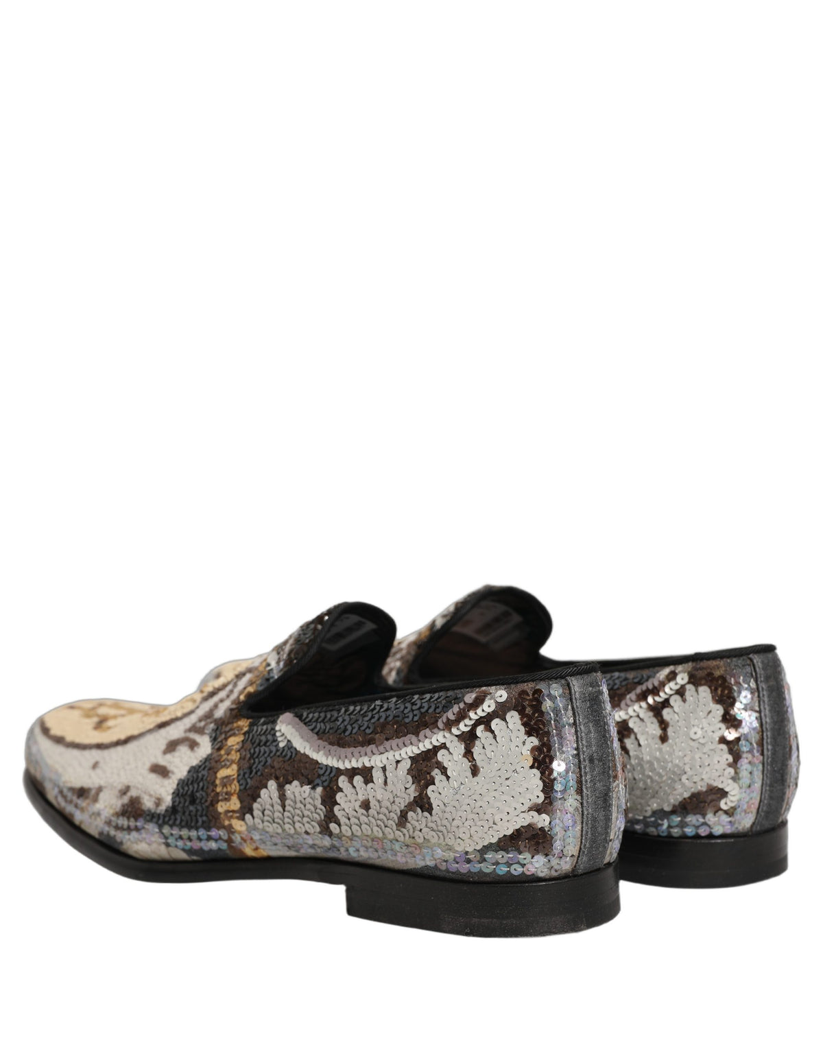 Dolce & Gabbana Multicolor Embroidered Sequin Loafers Shoes rot