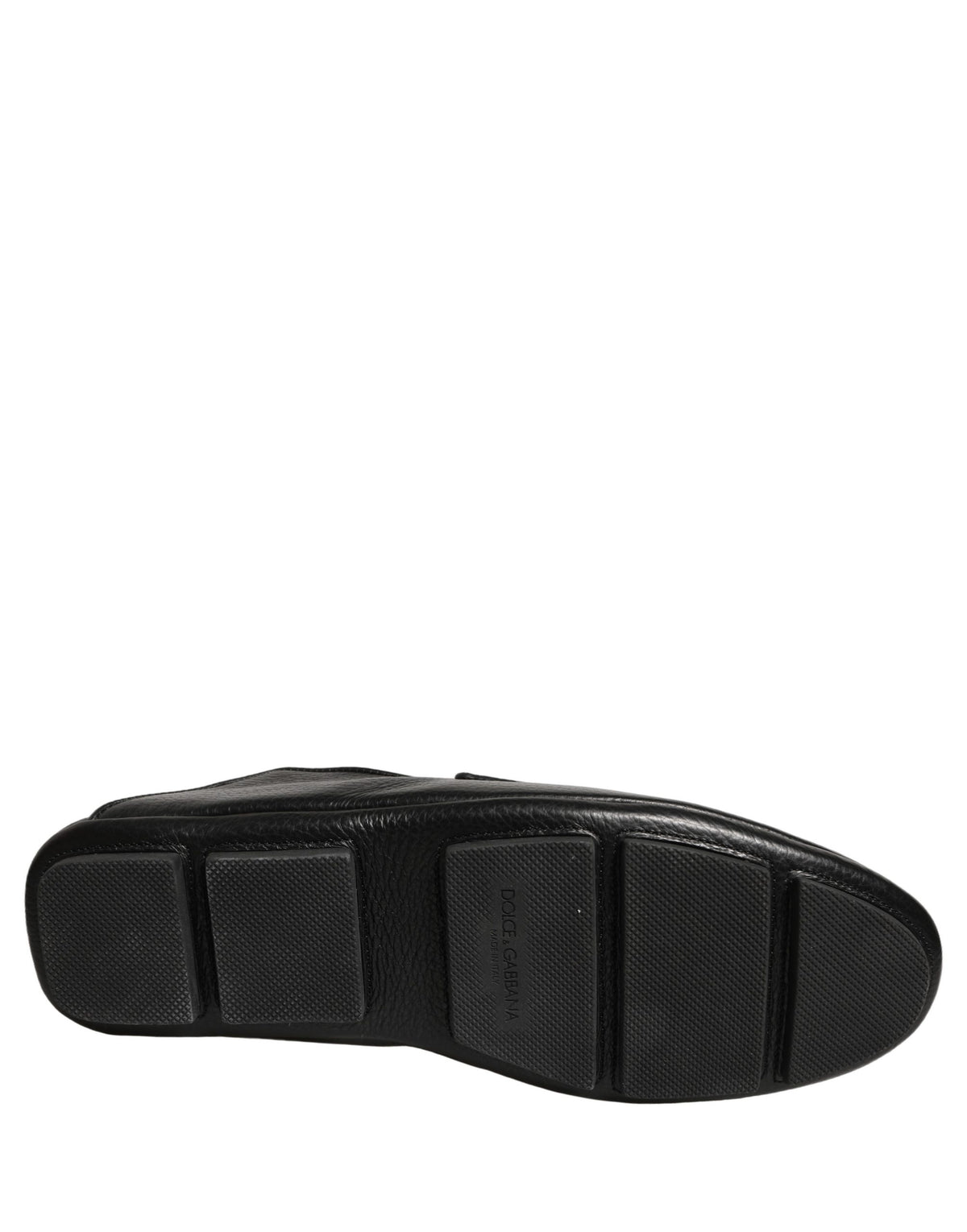 Dolce & Gabbana Black Deerskin Leather Driver Loafers Shoes schwarz
