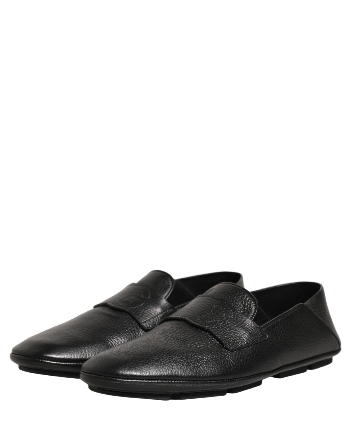 Dolce & Gabbana Black Deerskin Leather Driver Loafers Shoes schwarz