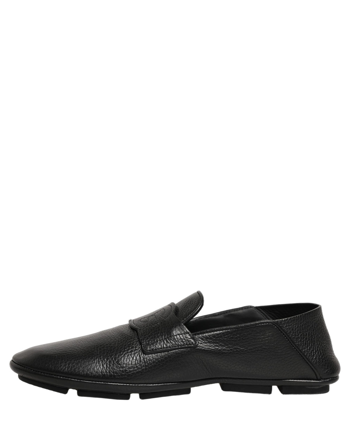 Dolce & Gabbana Black Deerskin Leather Driver Loafers Shoes schwarz