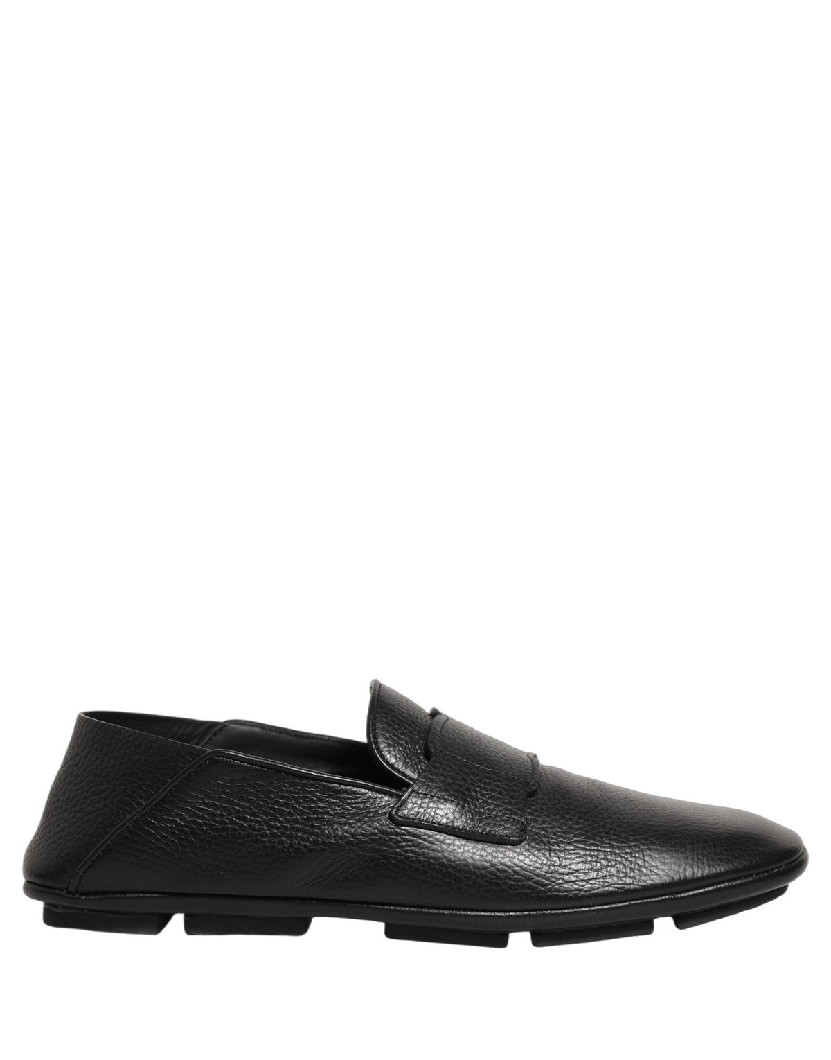 Dolce & Gabbana Black Deerskin Leather Driver Loafers Shoes schwarz