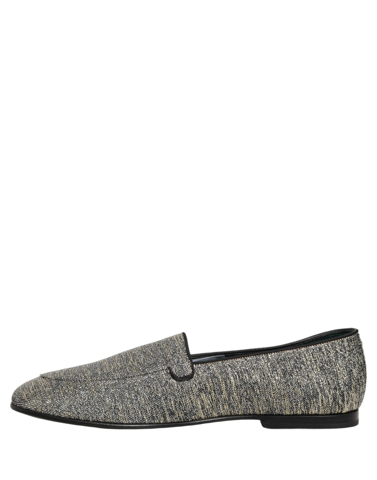 Dolce & Gabbana Gray Glitter Lurex DG Logo Dress Loafers Shoes grau