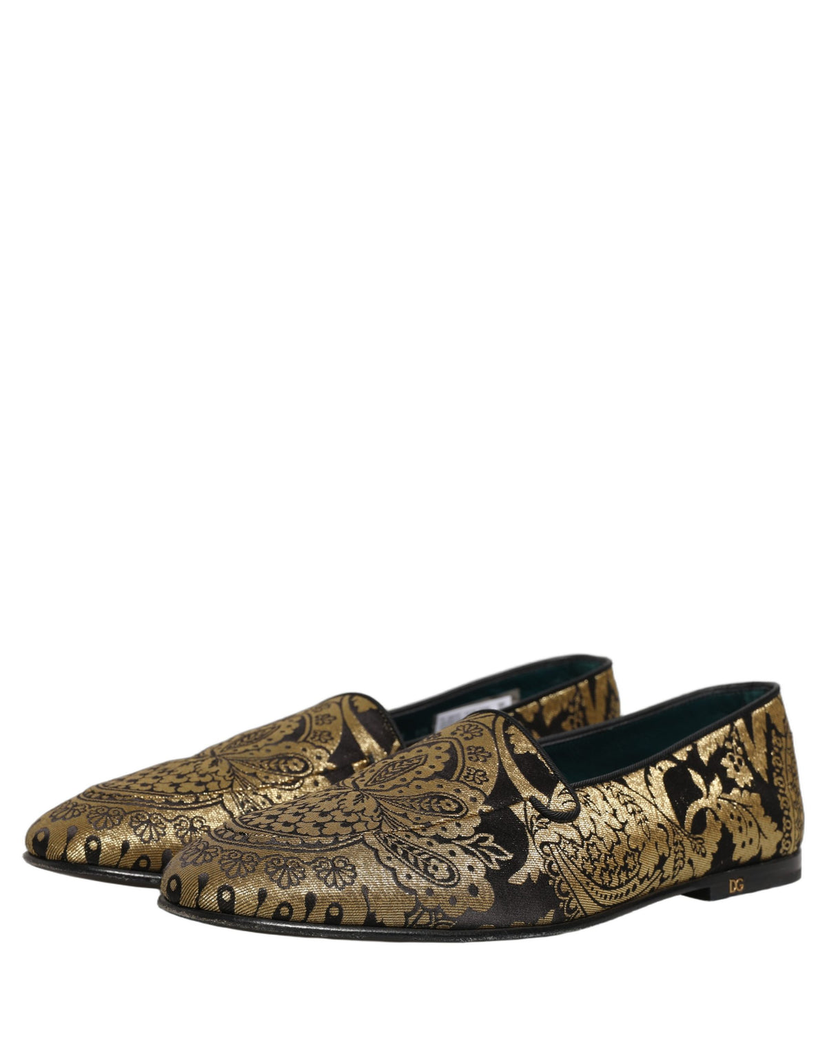 Dolce & Gabbana Gold 'Slip-On' Mini Loafers