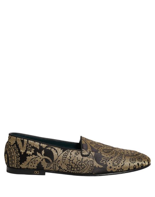 Dolce & Gabbana Gold 'Slip-On' Mini Loafers