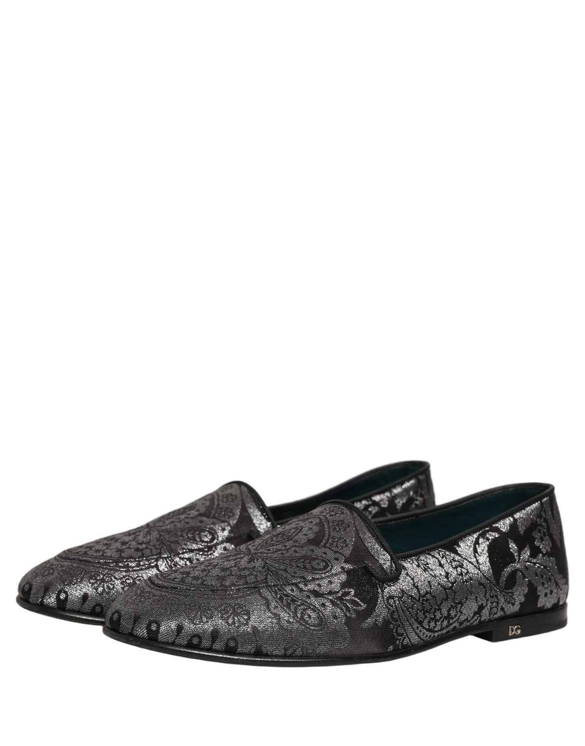 Dolce & Gabbana Silver 'Slip-On' Mini Loafers