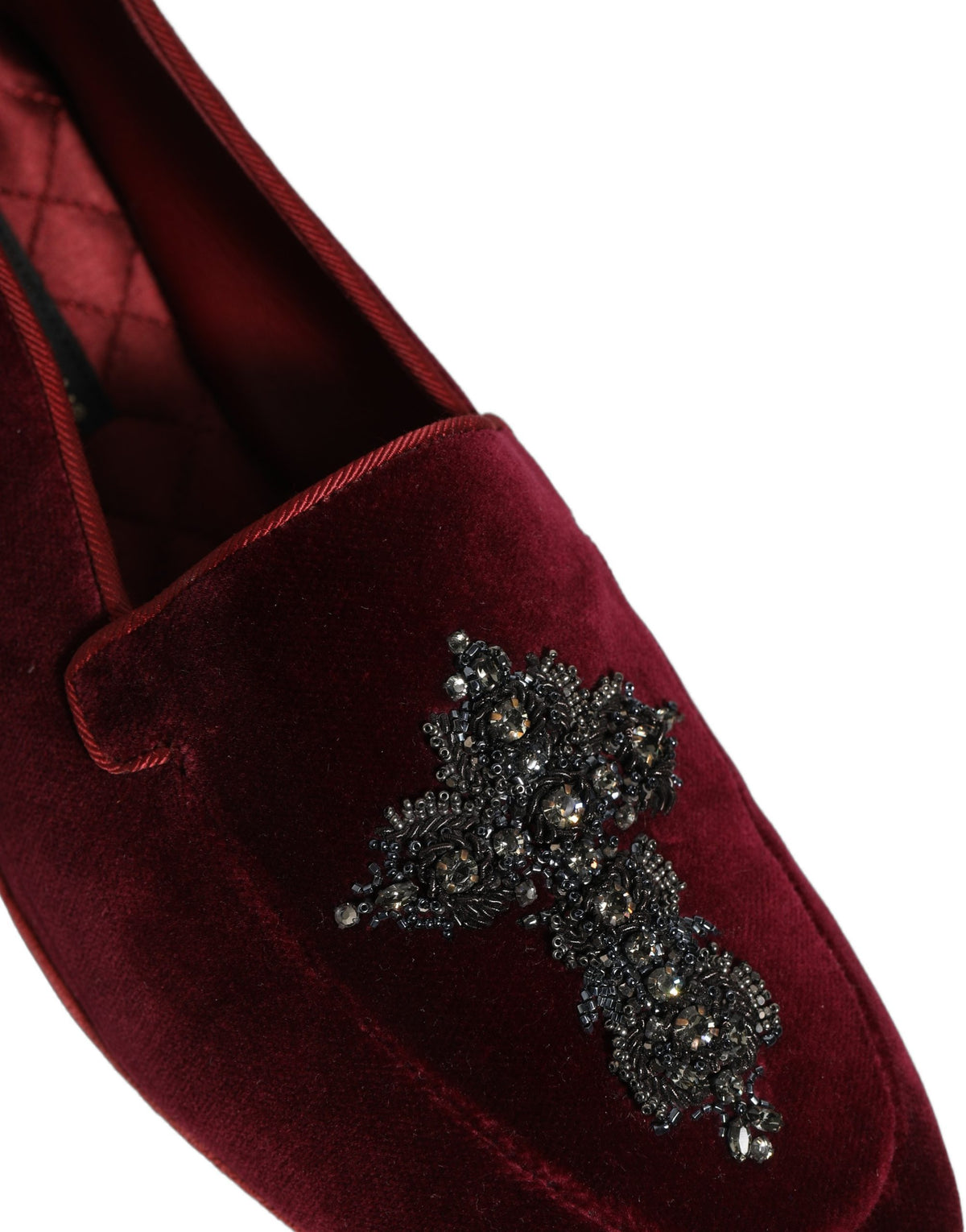 Dolce & Gabbana Red Suede Embellished Men Dress Loafers Shoes rot