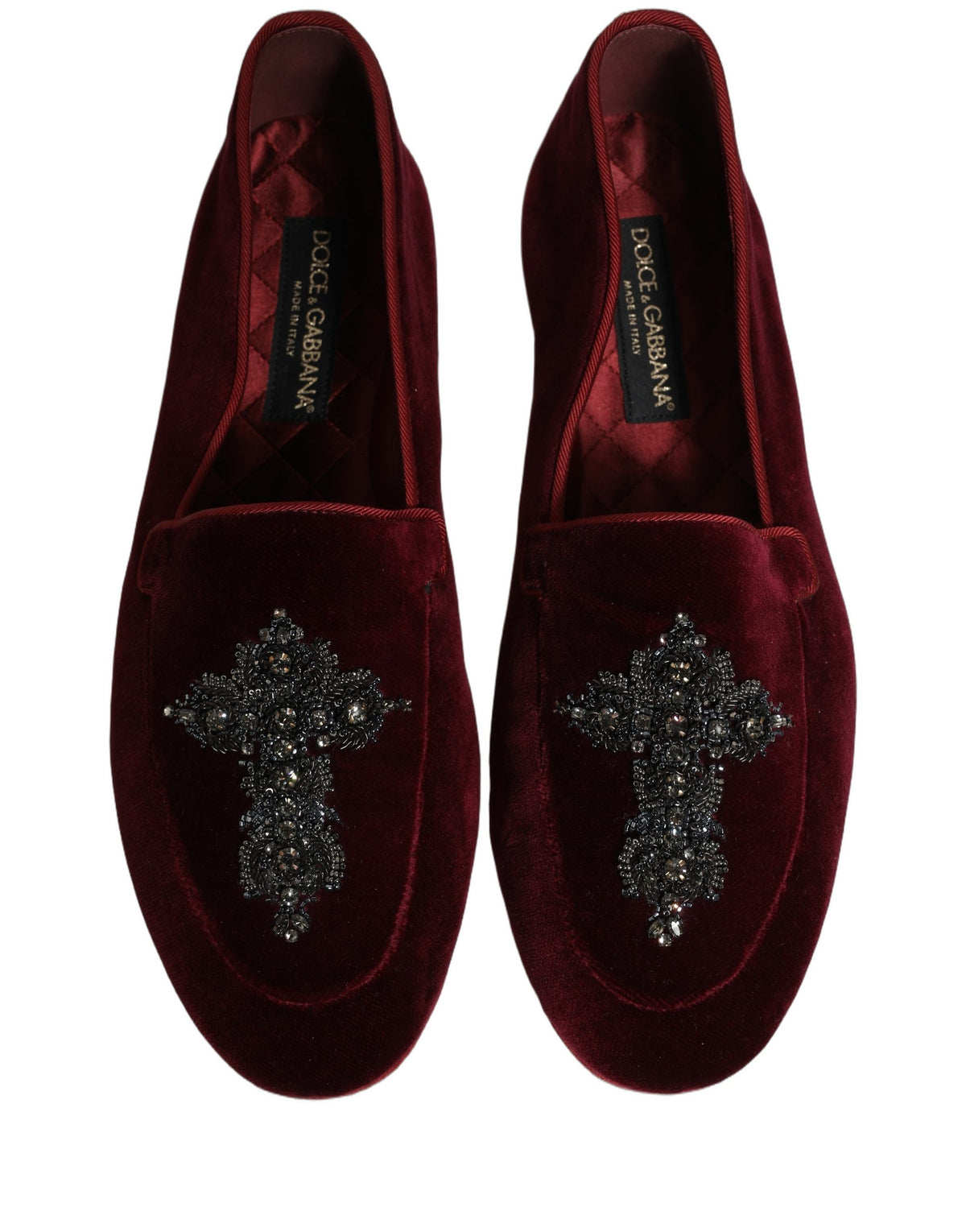 Dolce & Gabbana Red Suede Embellished Men Dress Loafers Shoes rot