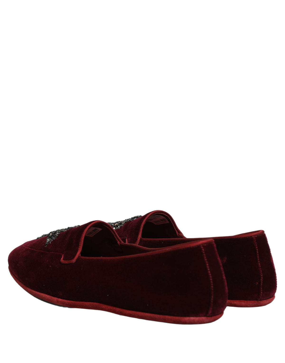 Dolce & Gabbana Red Suede Embellished Men Dress Loafers Shoes rot