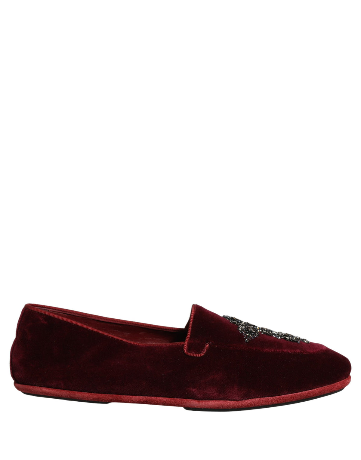 Dolce & Gabbana Red Suede Embellished Men Dress Loafers Shoes rot