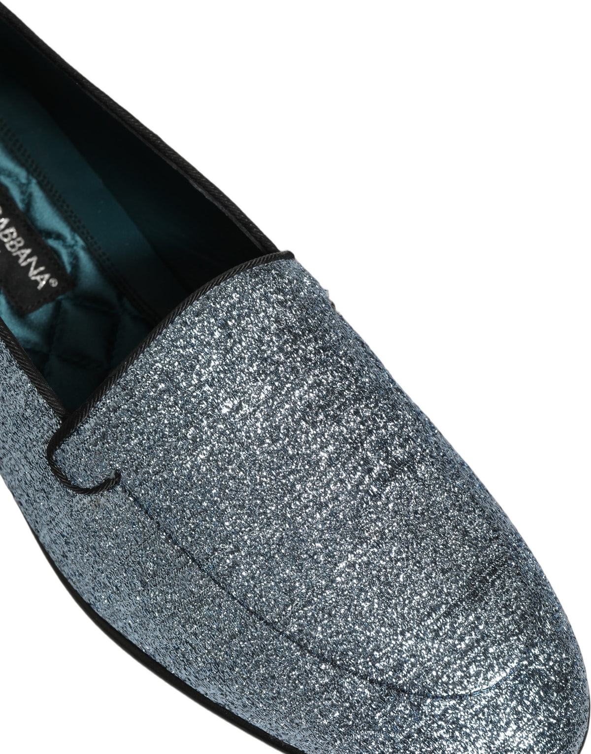 Dolce & Gabbana Blue Glitter Lurex DG Logo Dress Loafers Shoes blau