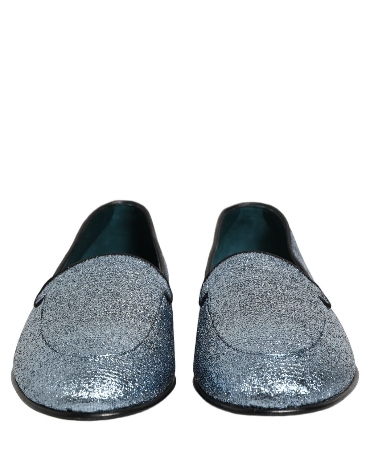 Dolce & Gabbana Blue Glitter Lurex DG Logo Dress Loafers Shoes blau