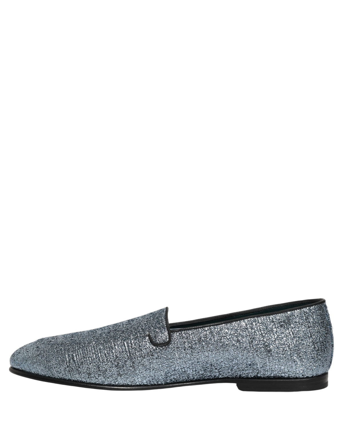 Dolce & Gabbana Blue Glitter Lurex DG Logo Dress Loafers Shoes blau