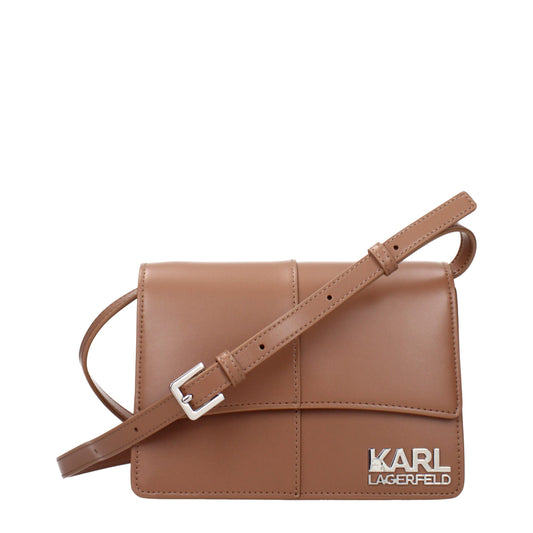 Karl Lagerfeld Brown Polyethylene Crossbody Bag Curated Luxury Accessories by Orvyn